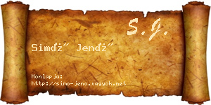 Simó Jenő névjegykártya
