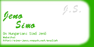 jeno simo business card