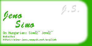 jeno simo business card